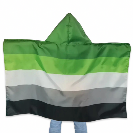 Wearable Hooded Flag - Aromantic Pride