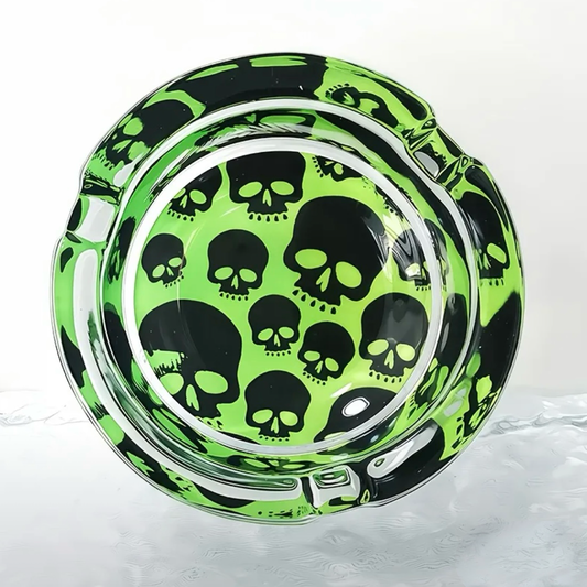 Ashtray - Green Skulls