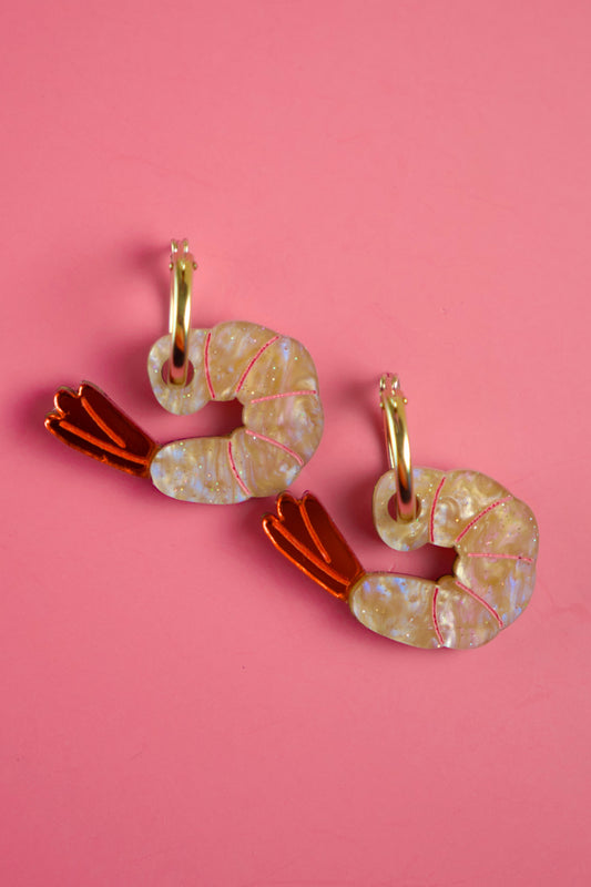 Shrimp Hoop Earrings | Handmade Seafood Jewellery