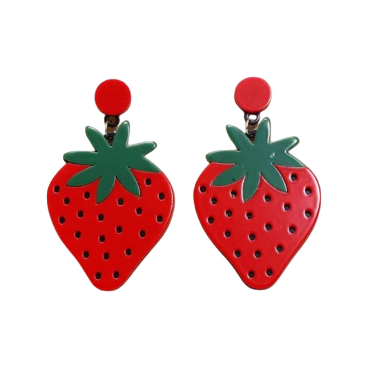 Earrings - Oversized strawberry drops