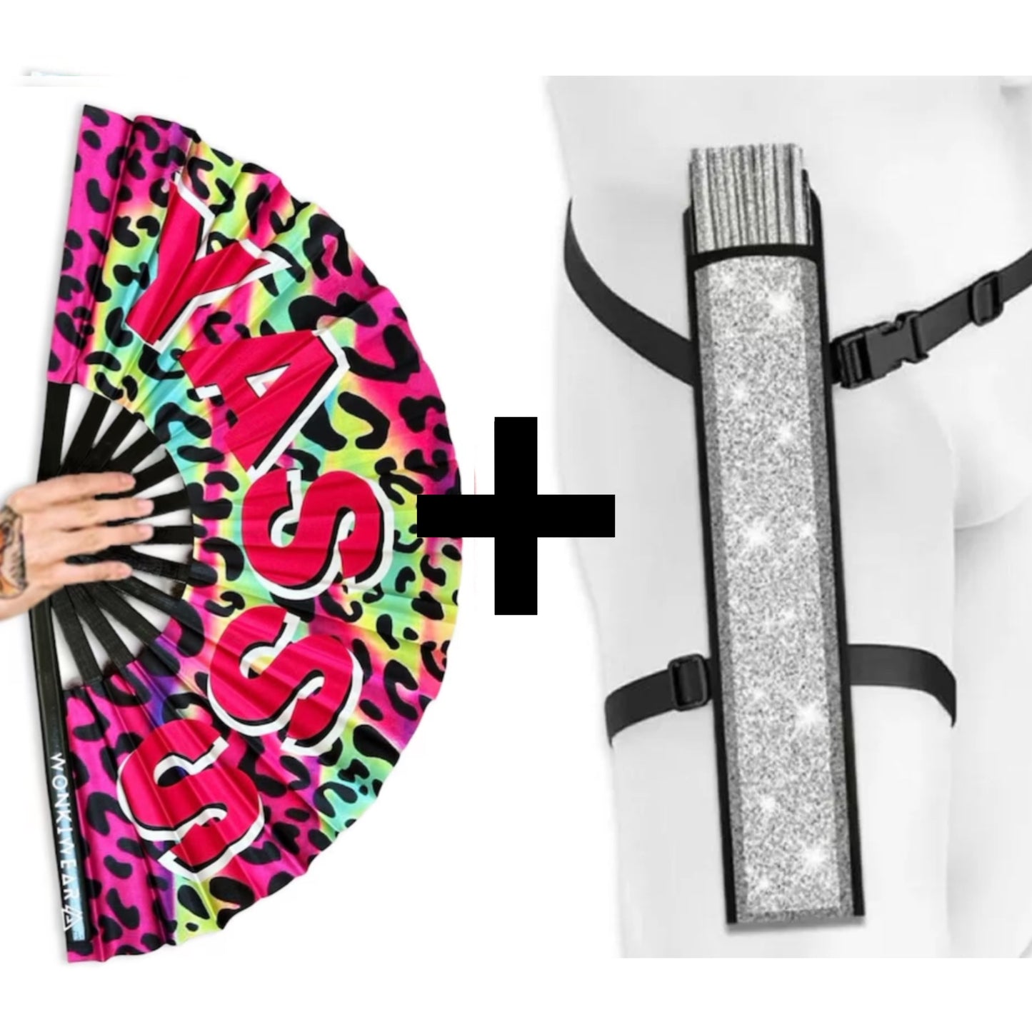 XL Festival Fan - Rainbow Leopard Yasss