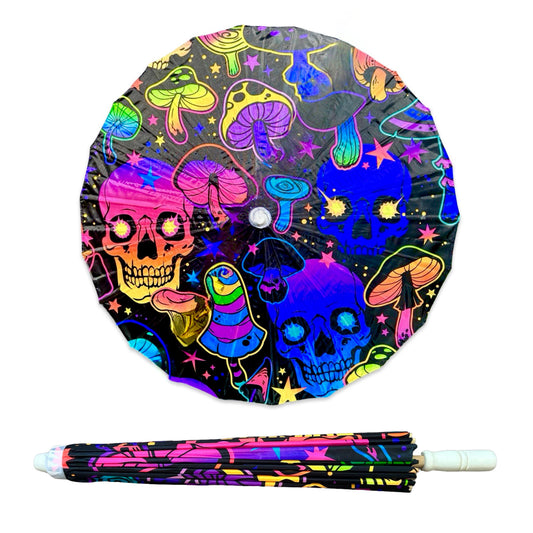 Sun Parasol - Skulls and Shrooms