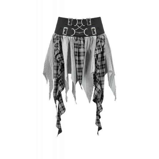 Black & Grey Tartan Punk Rave Skirt | Dark in Love