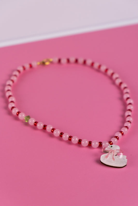 Rose Quartz Swan Necklace | Pink Statement Jewellery