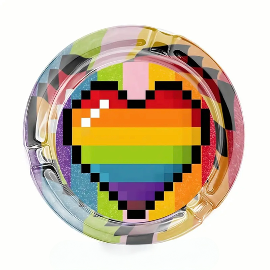 Ashtray - Pixel Rainbow Heart