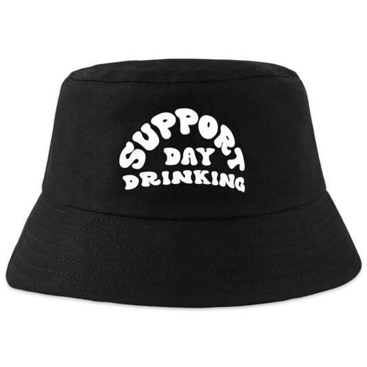 Support Day Drinking Bucket Hat - Black