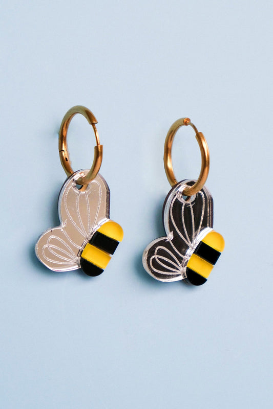 Bee Hoop Earrings | Quirky Statement Jewellery