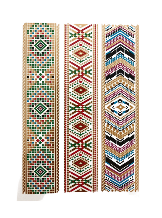 Temporary Flash Tattoos - Vipassana (Metallic Gold & Multi Coloured)