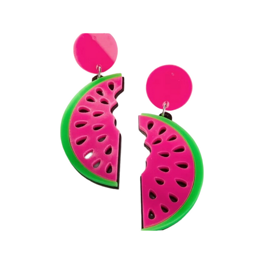 Earrings - Watermelon bite drops