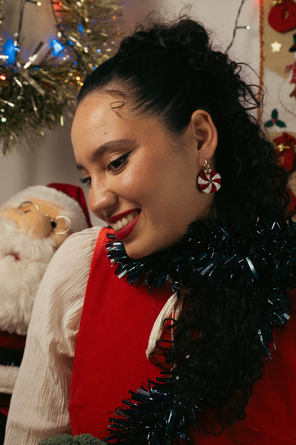 Candy Swirl Hoop Earrings | Christmas Jewellery