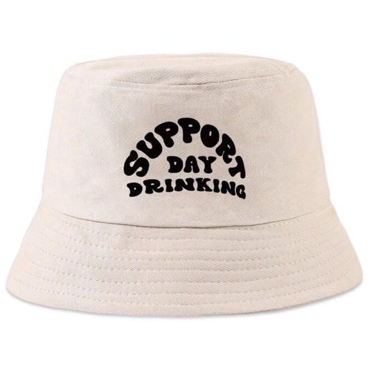 Support Day Drinking Bucket Hat - Off White