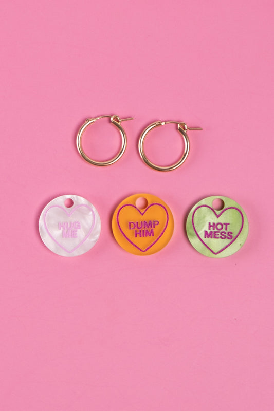 Love Sweets Hoop Earrings | Set of 3 Statement Charms