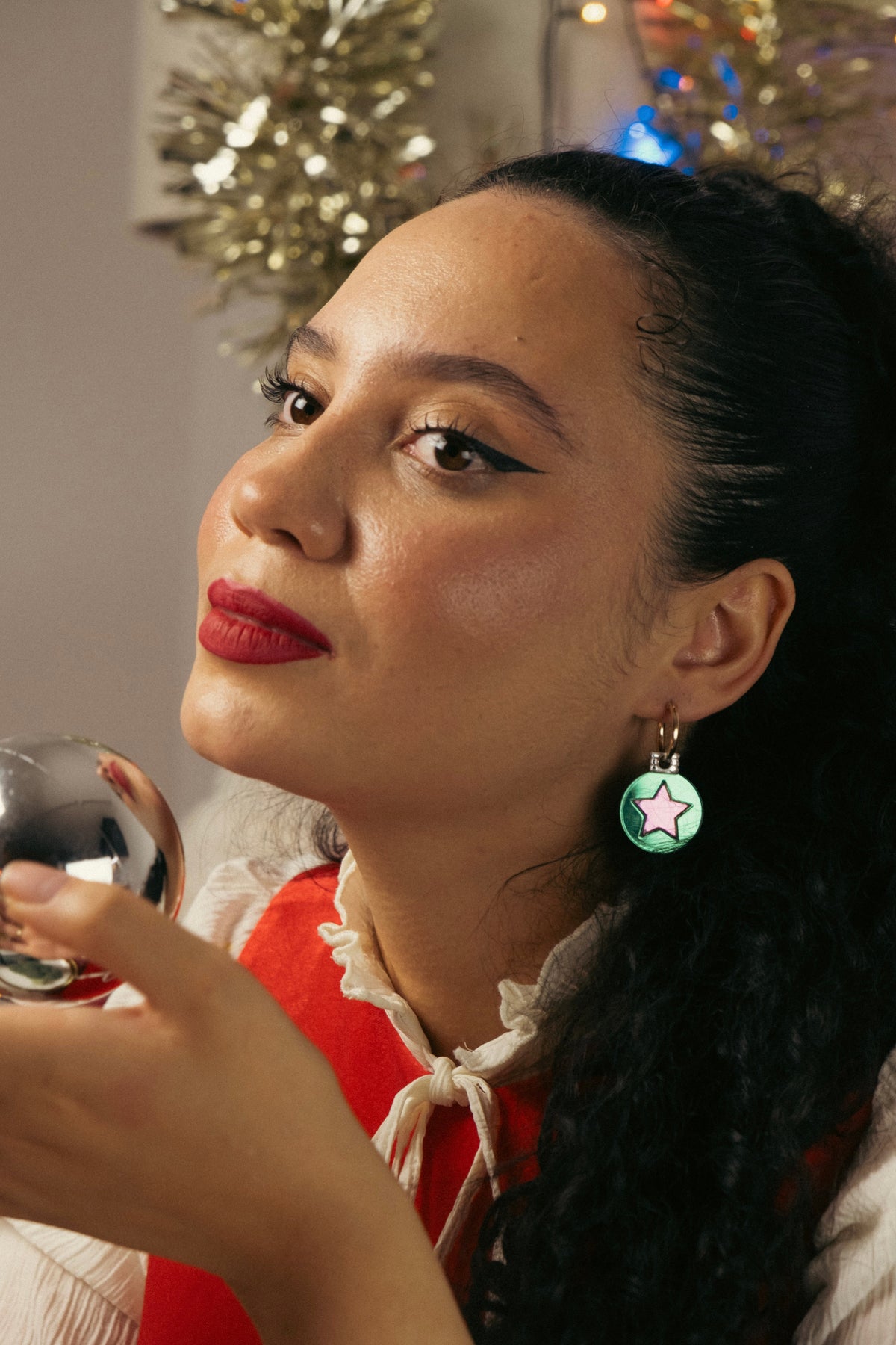 Christmas Baubles Hoop Earrings | Set of 3