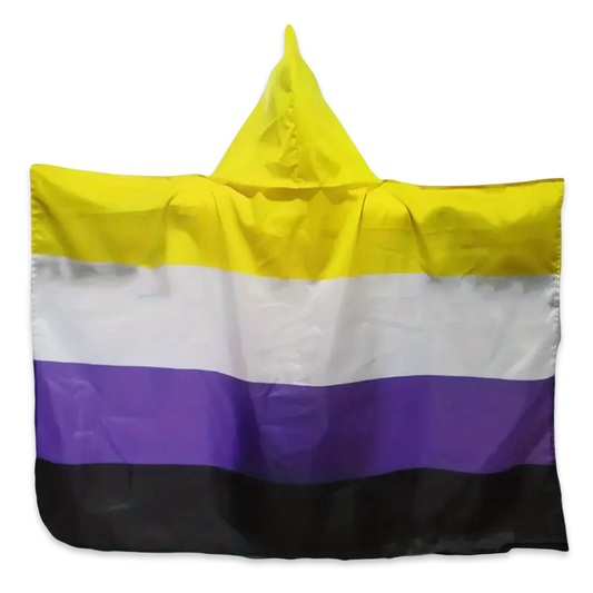 Wearable Hooded Flag - Non-binary Pride