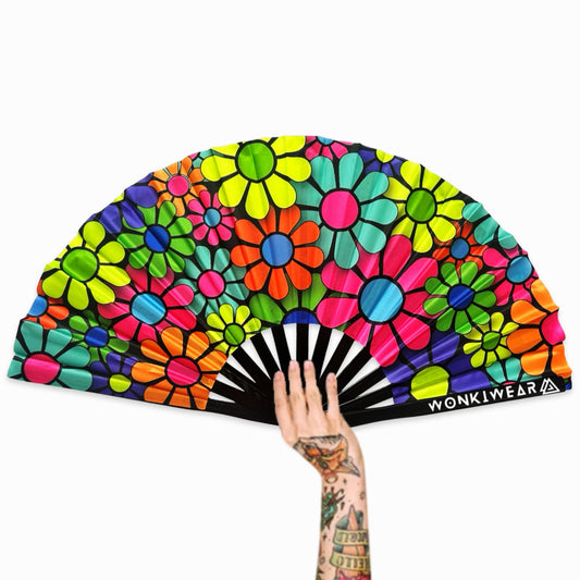 XL Folding Fan - Flower Power