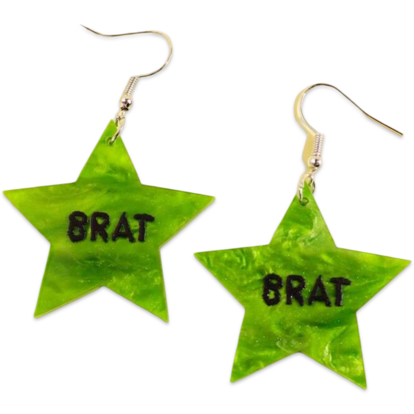 Earrings - Green Brat Star drops