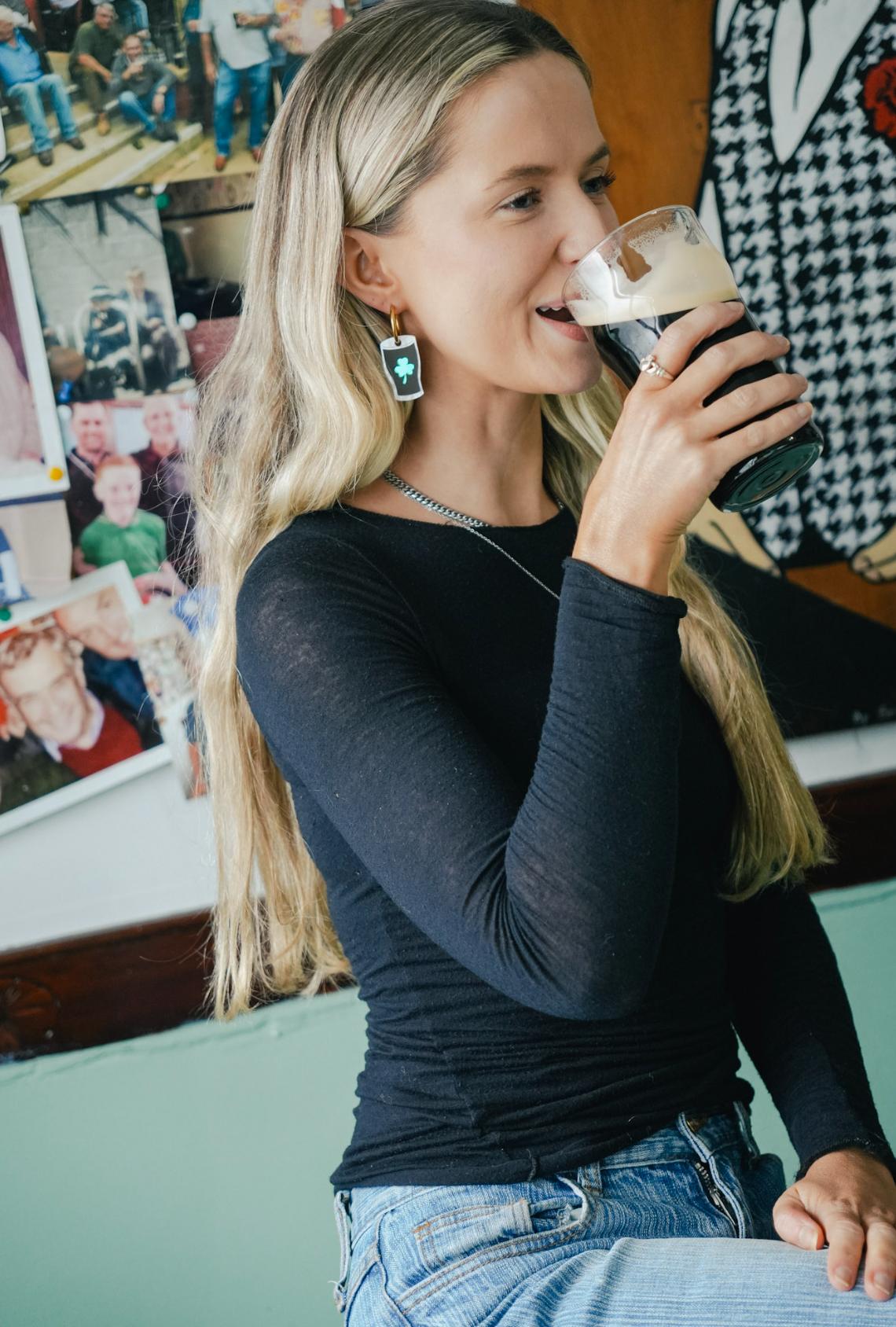 Shamrock Stout Hoop Earrings | Irish Statement Jewellery