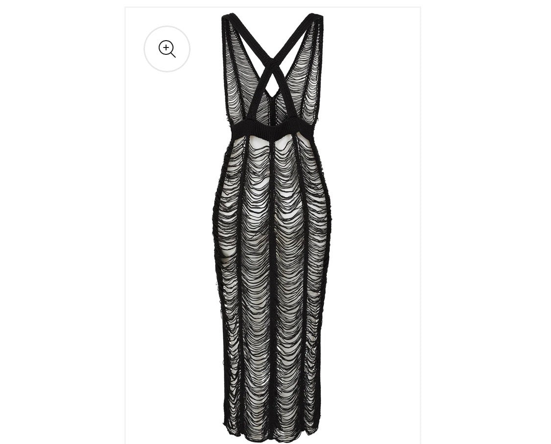 Black Distressed Mesh Rave Dress | Banned Apparel