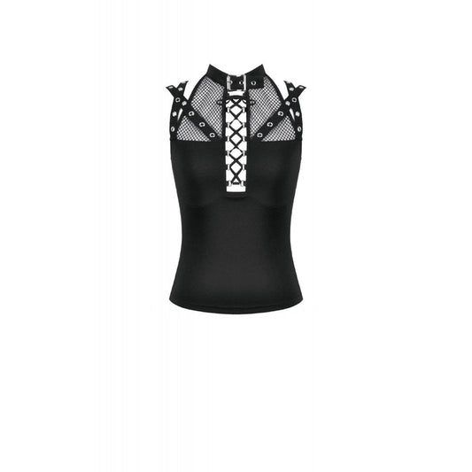 Black Mesh Strap Rave Top | Dark in Love