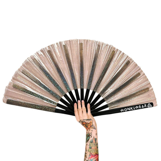 XL Festival Fan - Disco Glitter, Peach