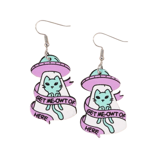 Earrings - UFO Get me-owt of here drops