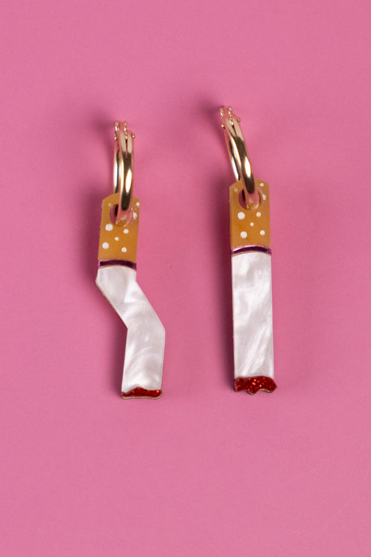 Cigarette Hoop Earrings | Smoking-Inspired Jewellery
