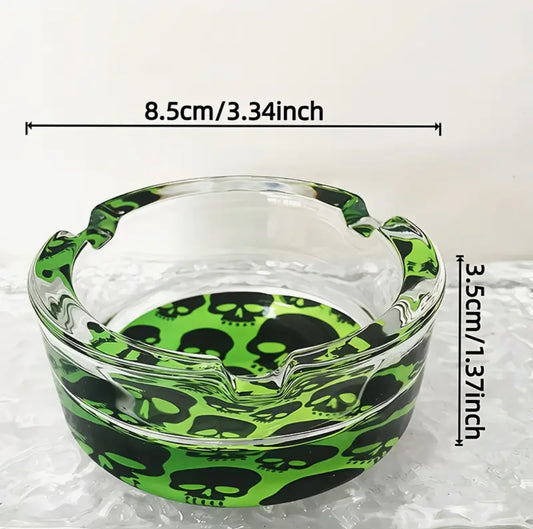 Ashtray - Green Skulls