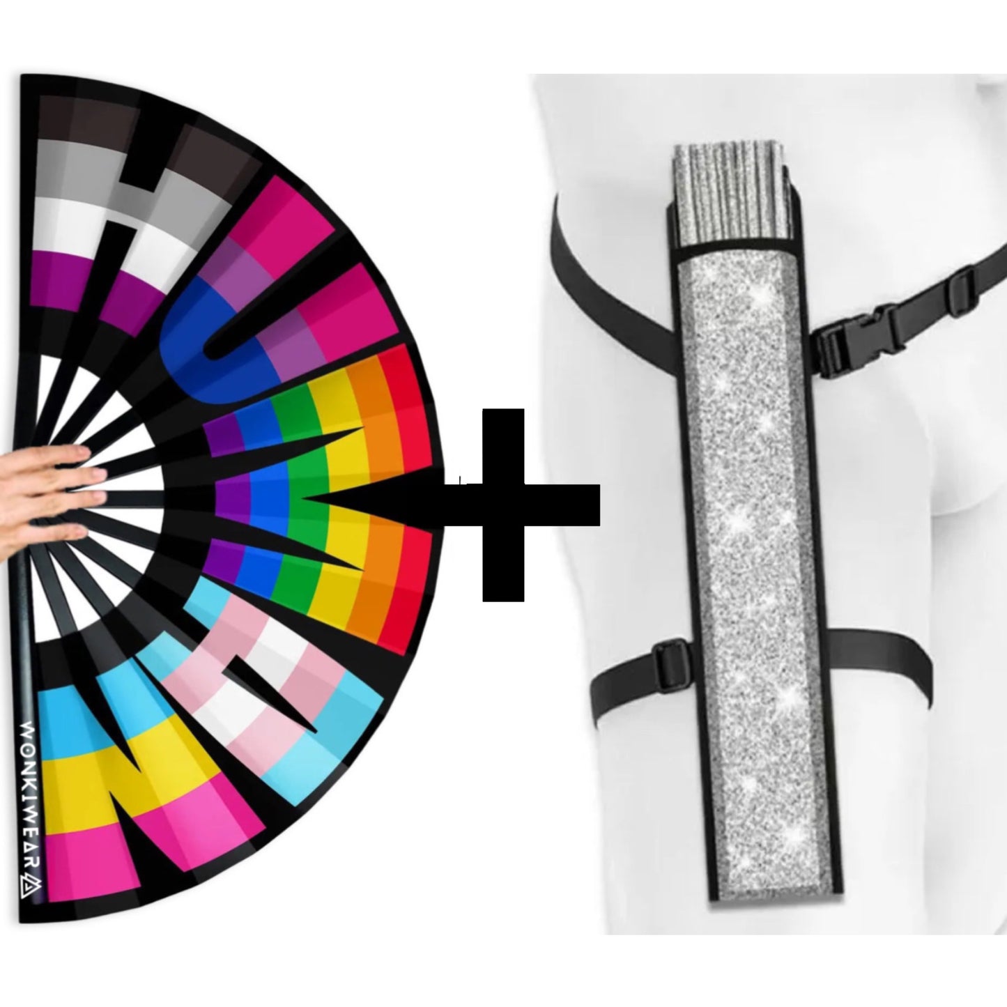 XL Festival Fan - Rainbow Human lgbtq+