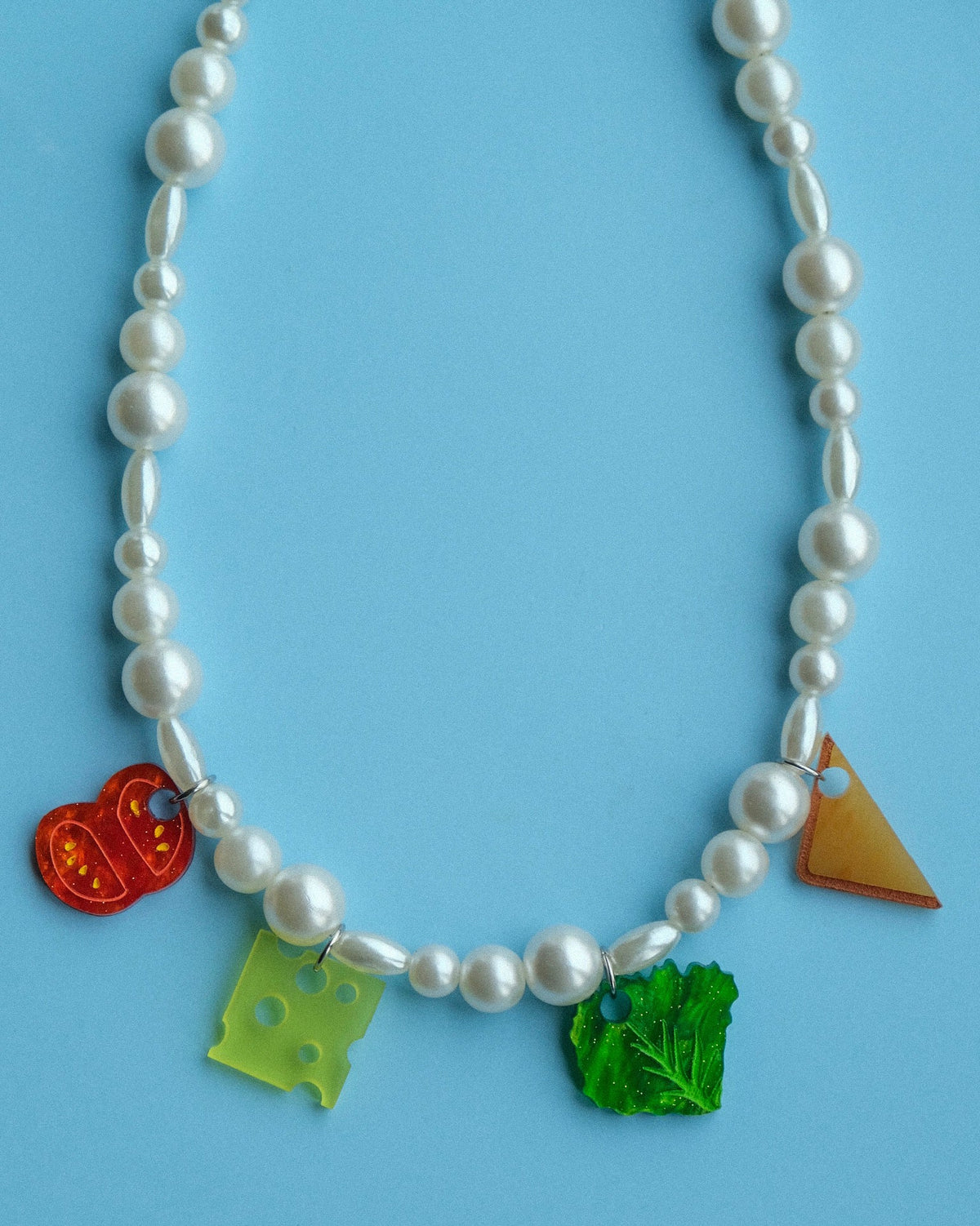 Sandwich Pearl Necklace | Food Statement Jewellery