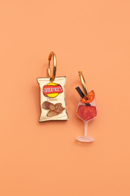 Chips & Spritz Hoop Earrings | Food & Drink Jewellery