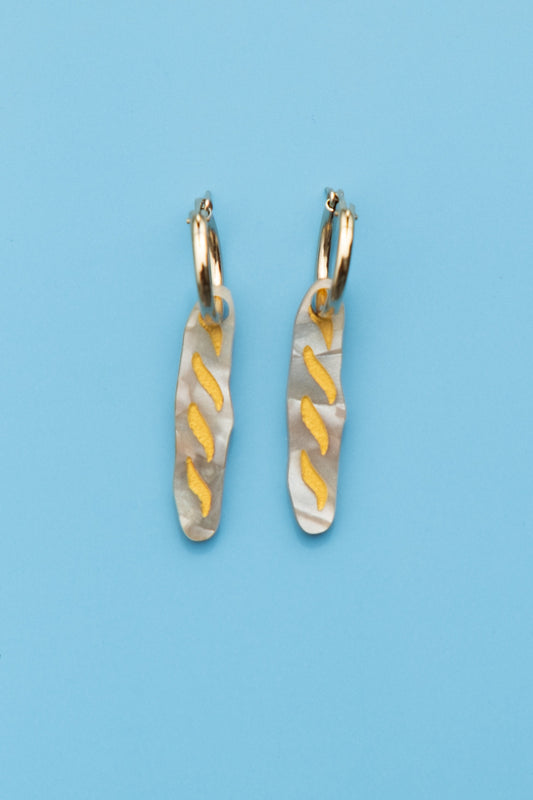 Baguette Hoop Earrings | Handmade Food Jewellery