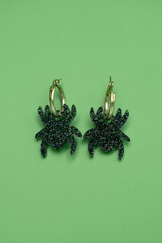 Spider Hoop Earrings | Halloween Jewellery