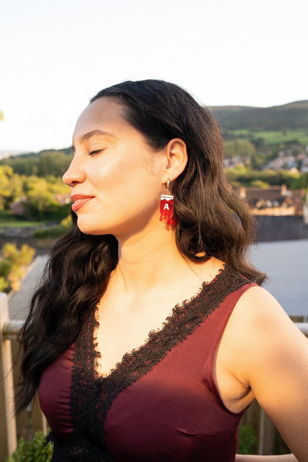 Blood Bag Hoop Earrings | Blood Type Jewellery