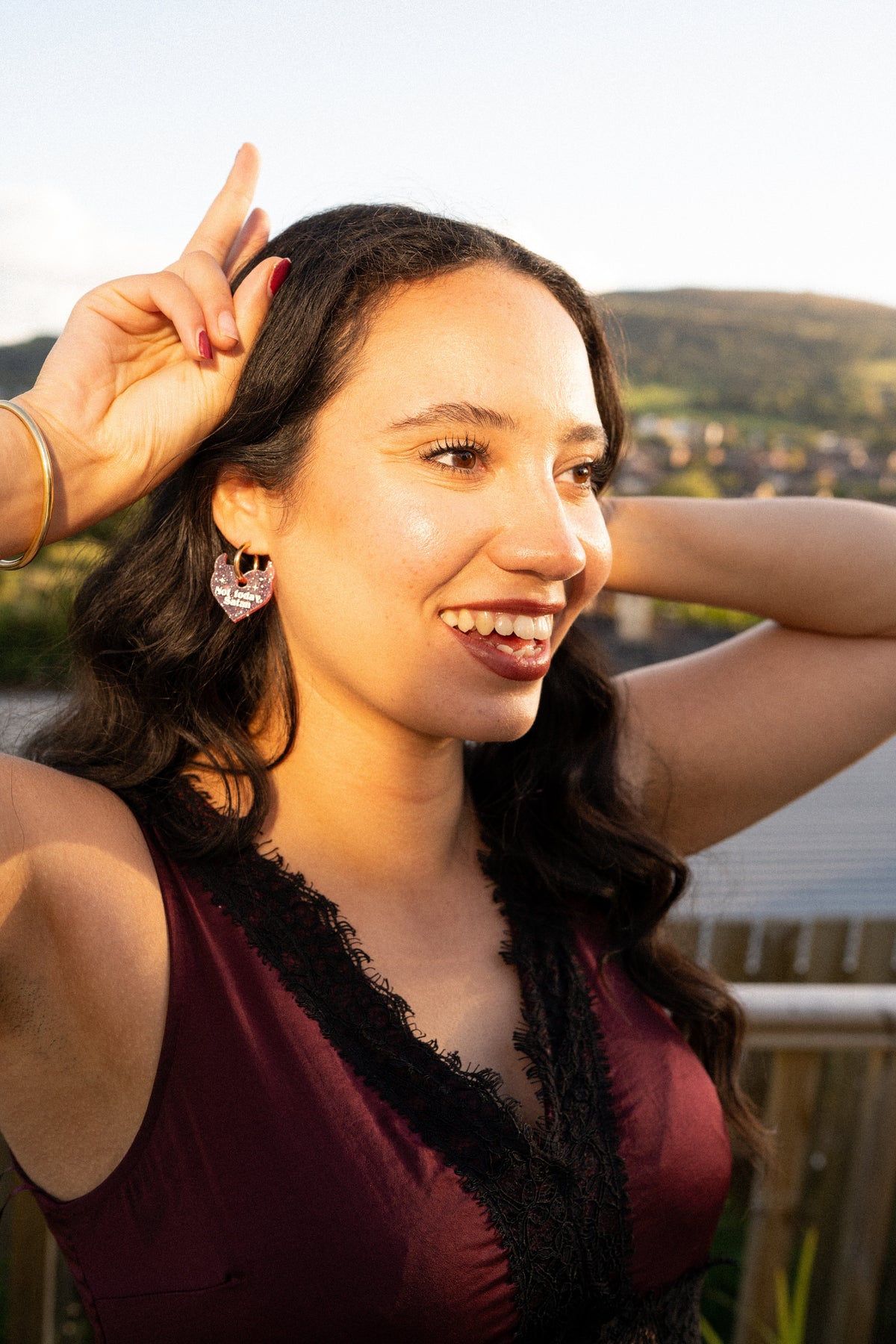 Not Today Satan Hoop Earrings | Devil Heart Jewellery