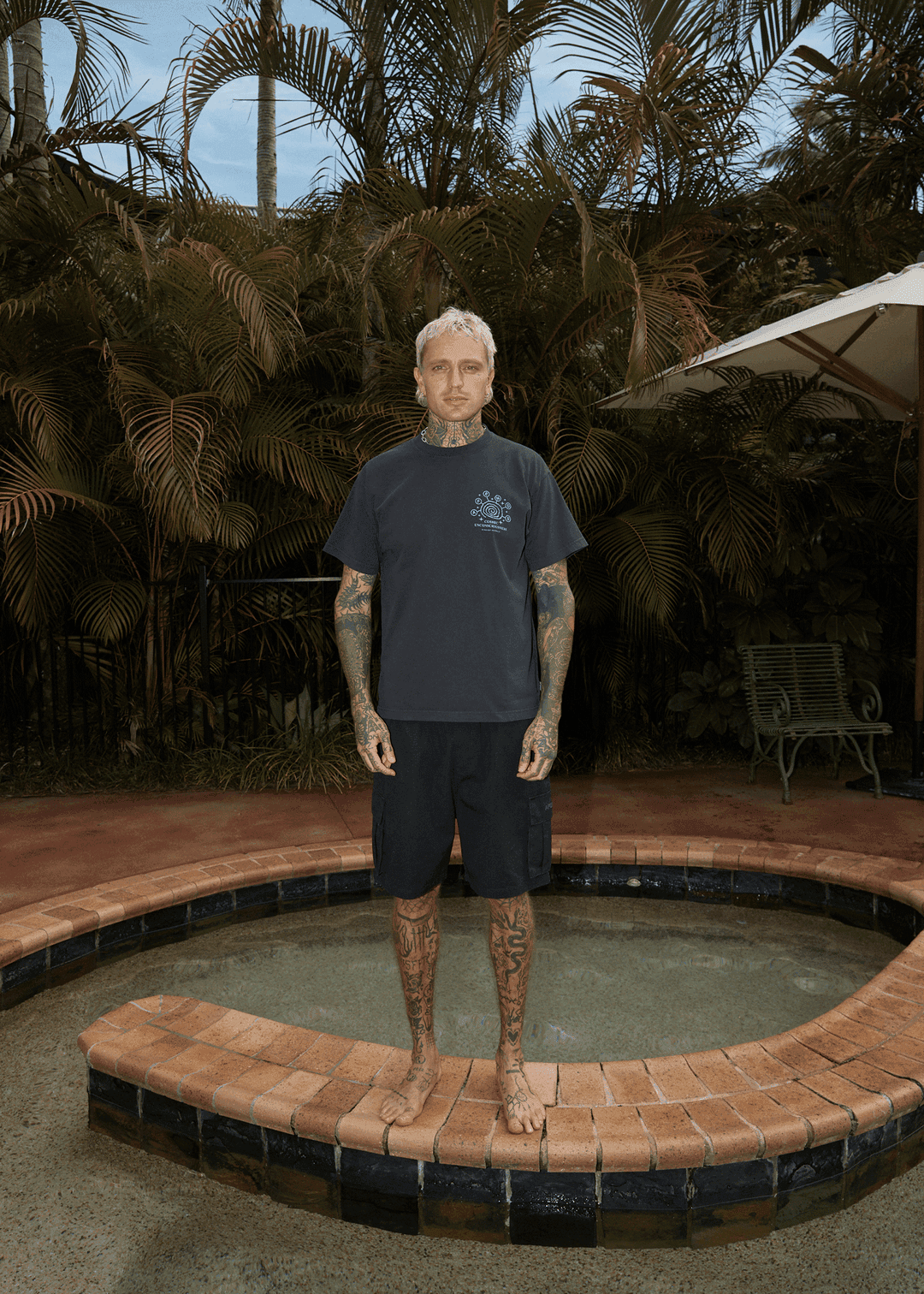 AFENDS Cosmic Con Boxy T-Shirt – Stone Black