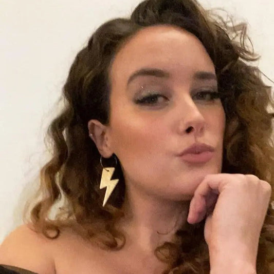 Gold & Leopard Print Lightning Bolt Earrings | Statement Jewellery