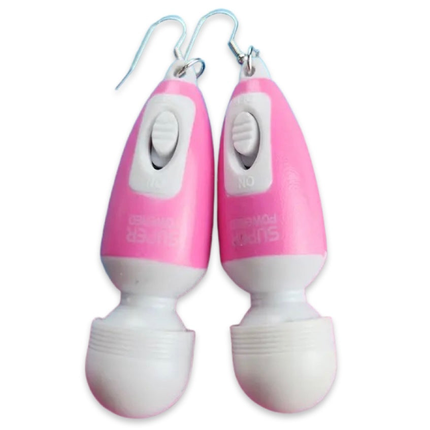 Earrings - Mini Vibrators that really vibrate, pink | WonkiWear Earrings - Mini Vibrators that really vibrate, pink | WonkiWear