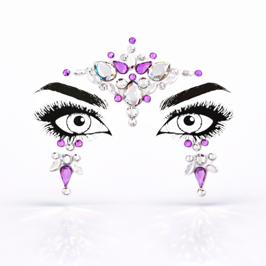 pink self adhesive festival face jewels maia design