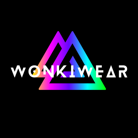 WonkiWear square black background logo