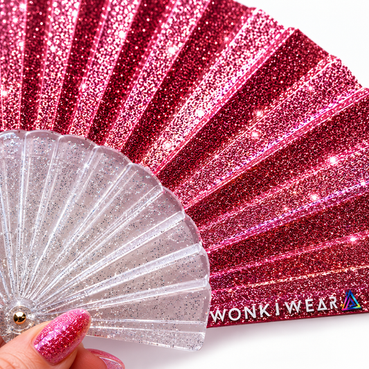 Macro close-up showing sparkling light pink glitter fabric detail