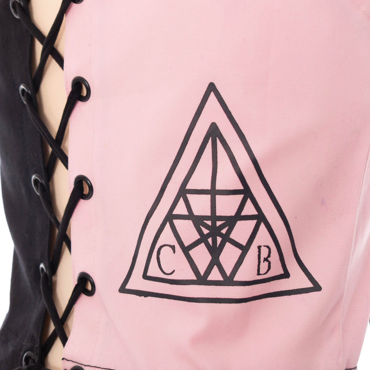 Black & Pink Harness Rave Crop Top | Chemical Black