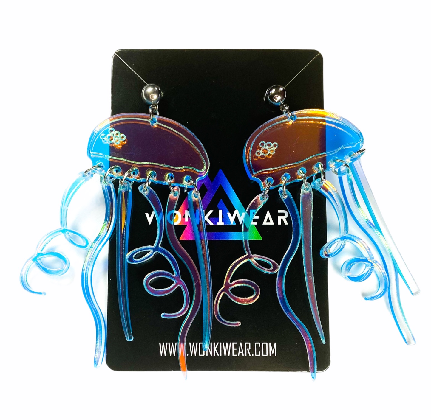 Earrings - Iridescent jellyfish drop
