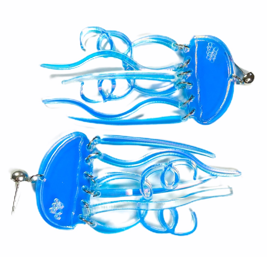 Earrings - Iridescent jellyfish drop