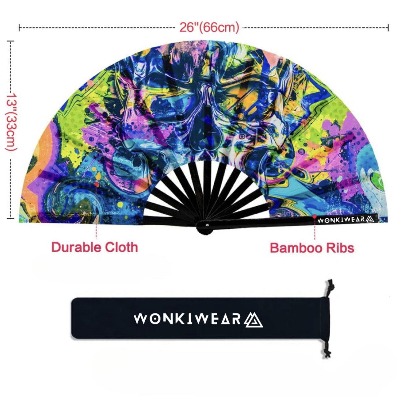 XL Festival Fan - UV Reactive, Skull and Bass