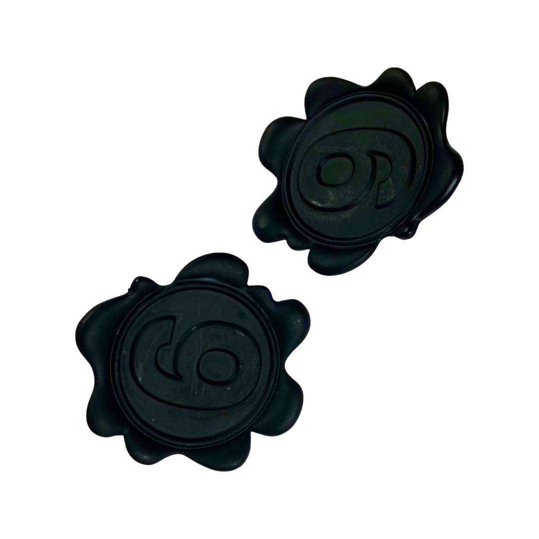Earrings - Oversized black wax stamp studs