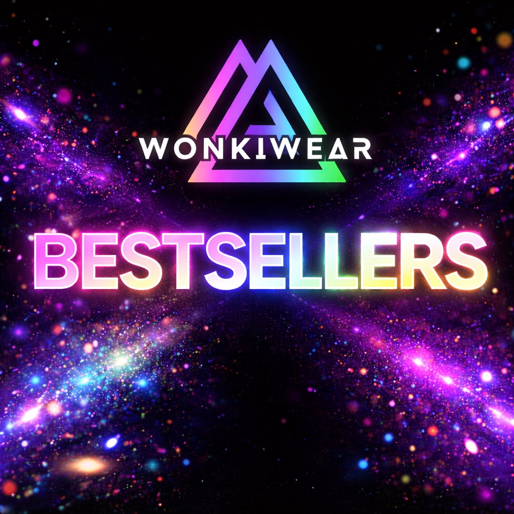 Bestselling festival fans collection featuring black glitter, metallic, iridescent and colourful rave folding fans by WonkiWear