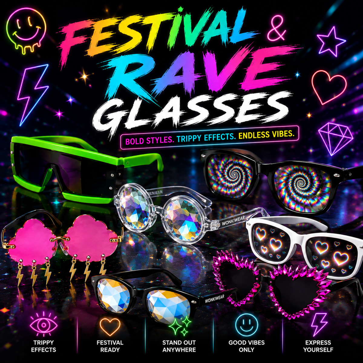 Commons Rave Accessories Hand Fans & Rave Accessories for Music Festivals & Pride LGBTQ Drag UK ...