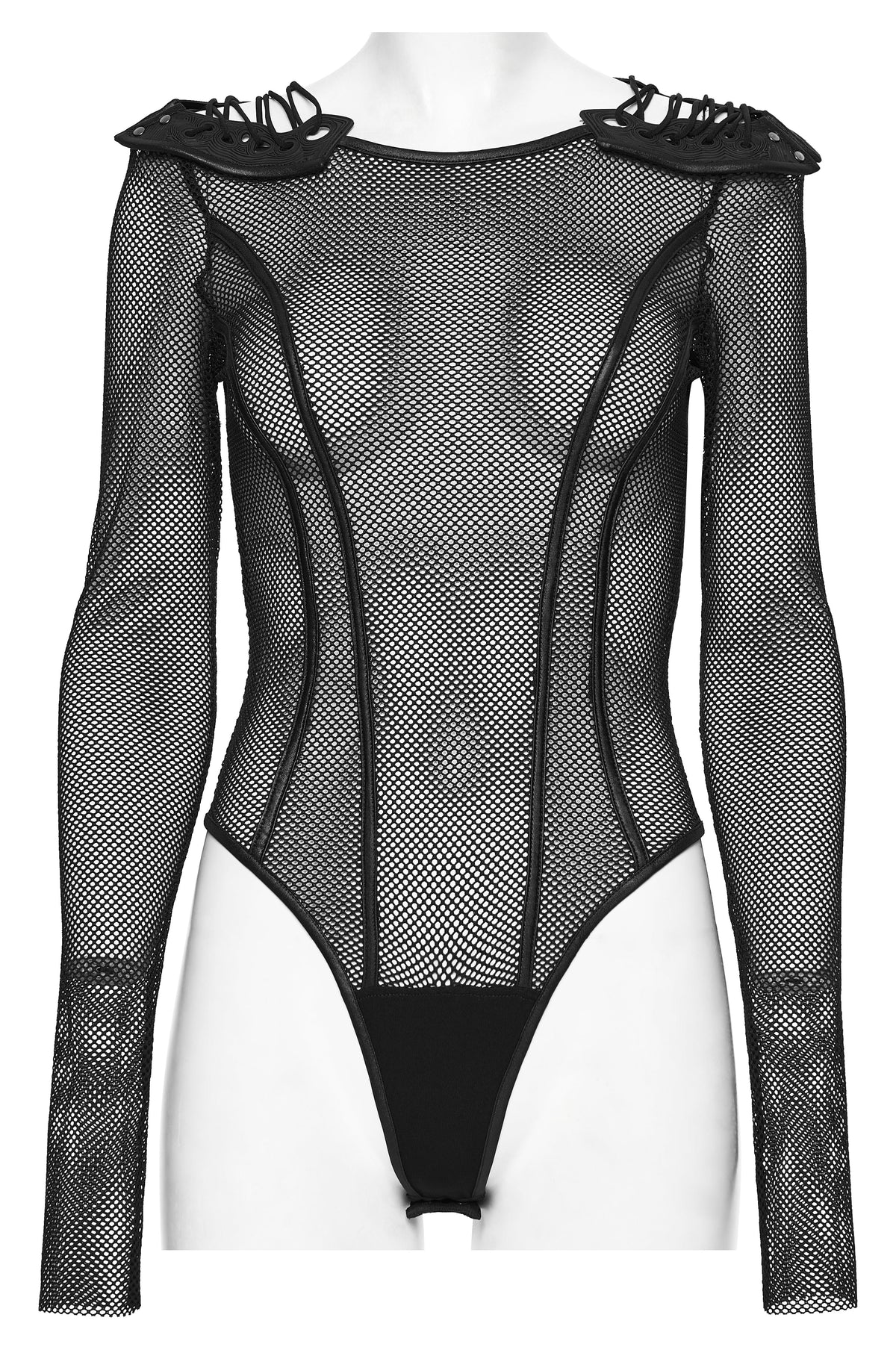 Black Cyberpunk Mesh Rave Bodysuit | Punk Rave