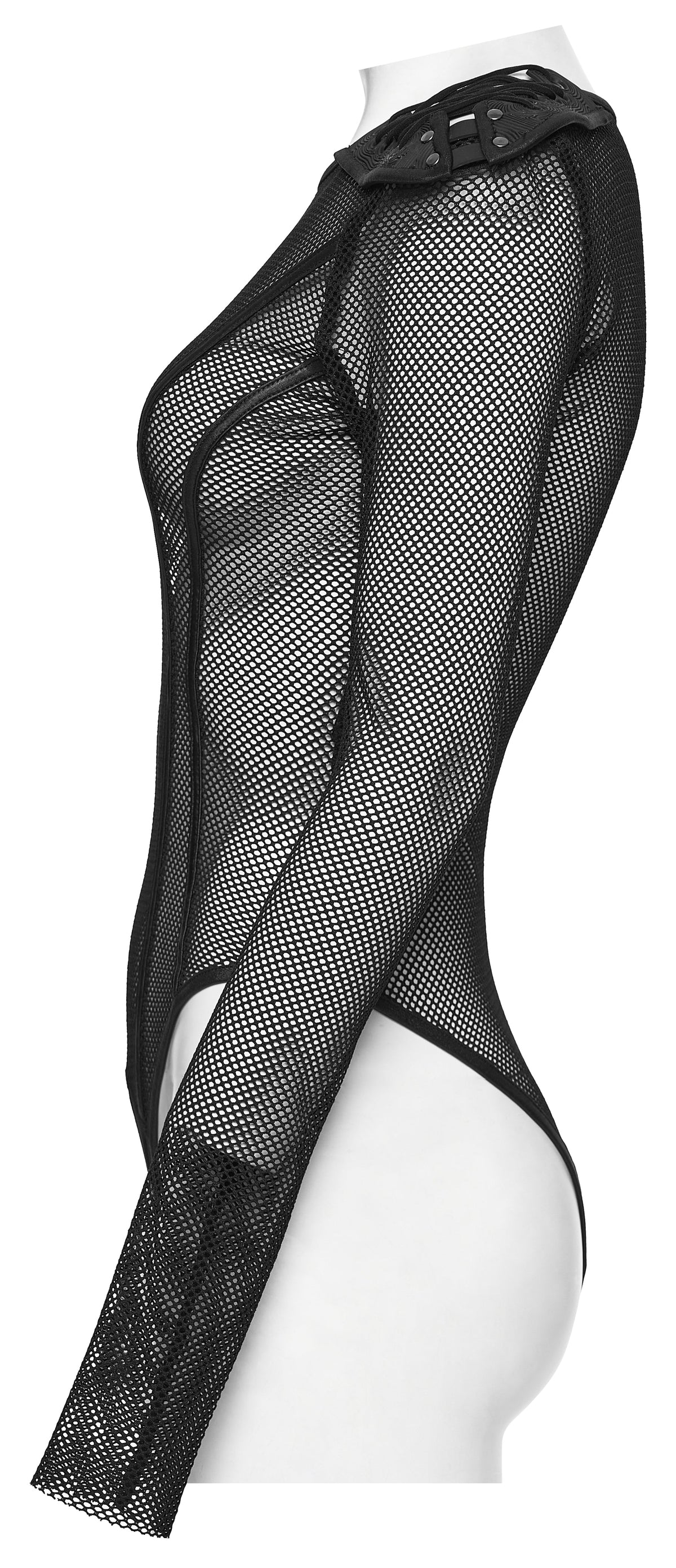Black Cyberpunk Mesh Rave Bodysuit | Punk Rave