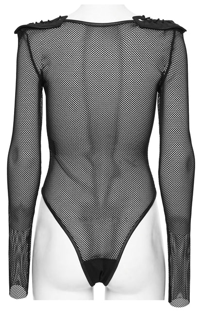 Black Cyberpunk Mesh Rave Bodysuit | Punk Rave